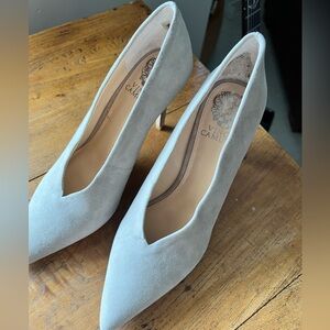 Vince Camuto Gray Heels Elegant Suede Pumps